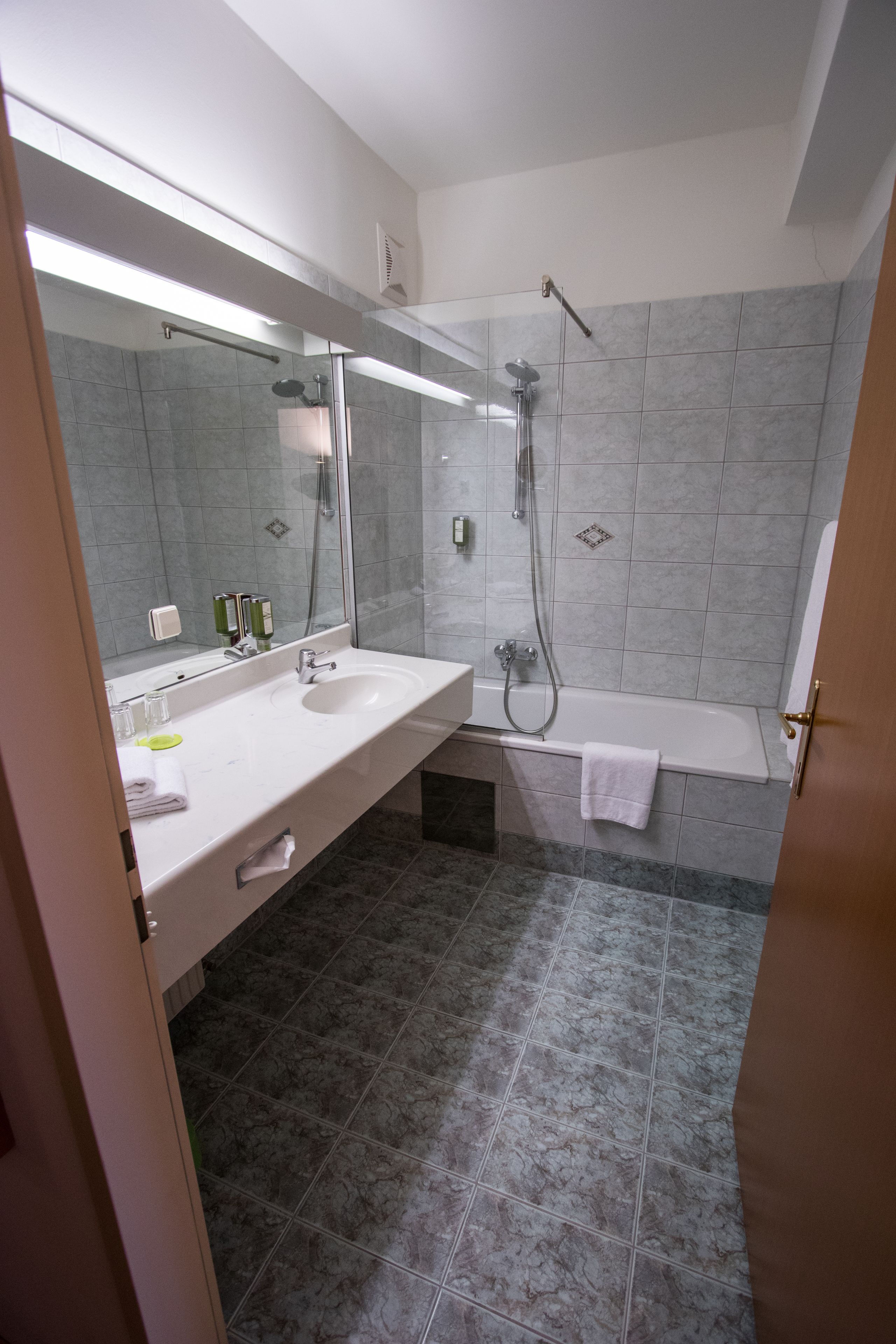 free toiletries, hair dryer, towels, soap