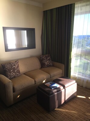 Flat-screen TV, fireplace, DVD player, stereo