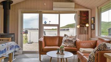 Smart TV, fireplace, DVD player