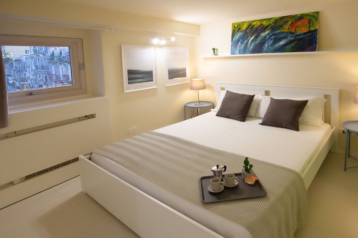 Design Apartment | Desk, laptop workspace, soundproofing, iron/ironing board