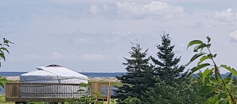 Flying moose yurt at Cabot Shores Wilderness Resort
