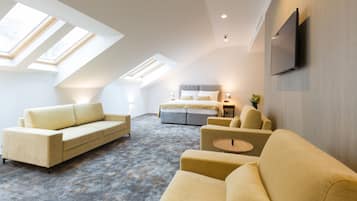 Premium bedding, down comforters, memory foam beds, in-room safe