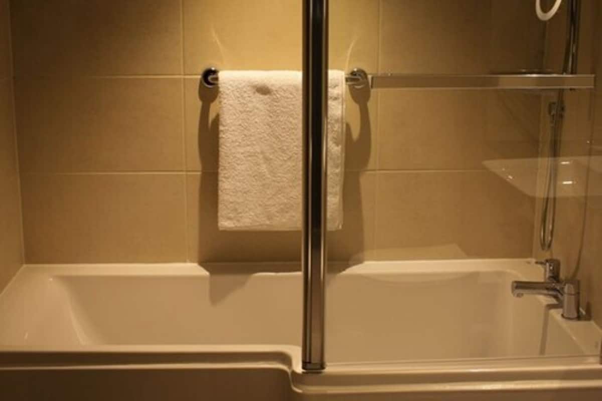 free toiletries, hair dryer, towels