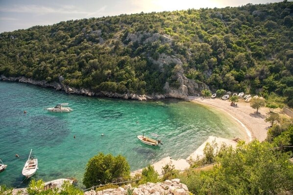 Beach nearby, water skiing