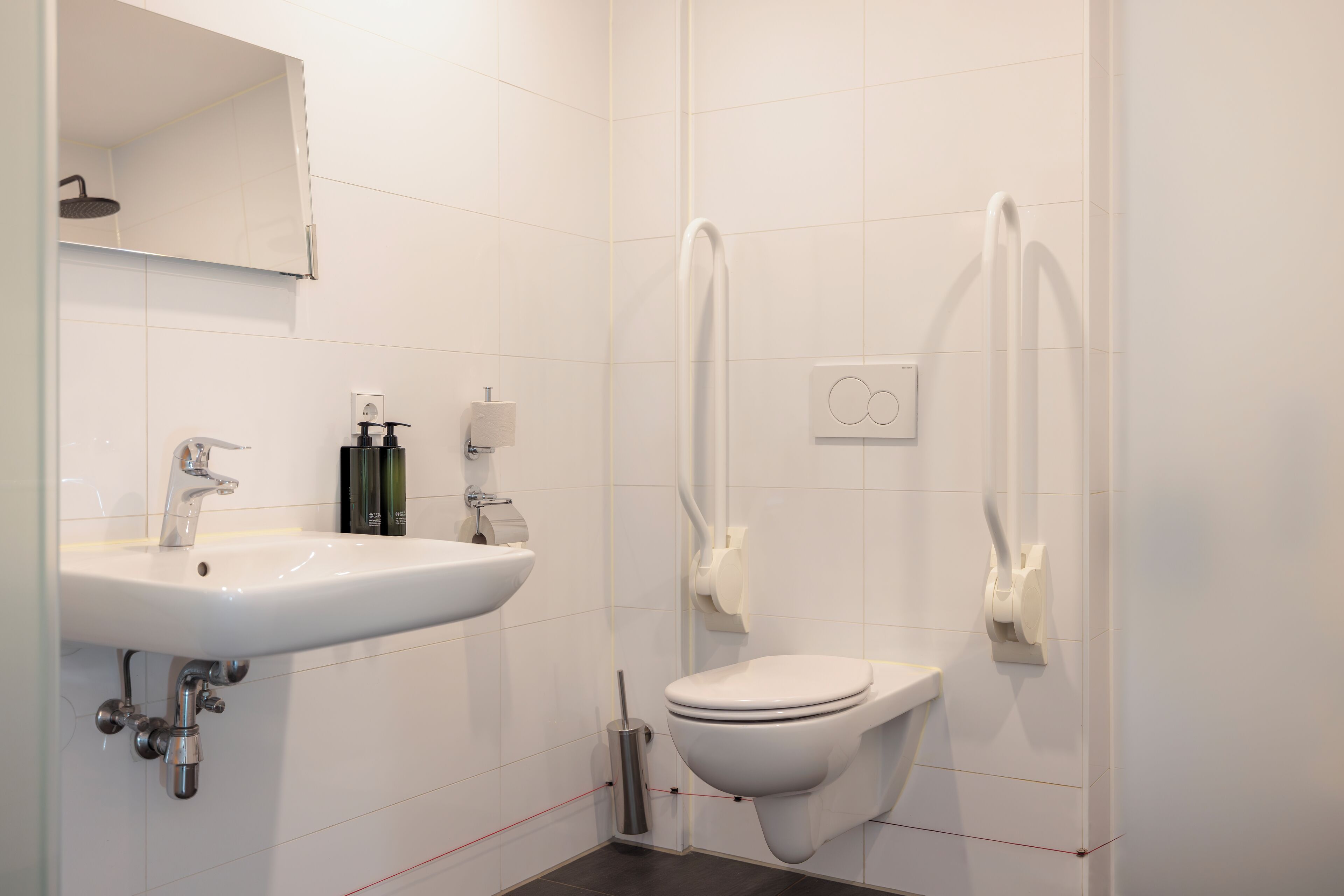 standard quadruple room, accessible | bathroom | shower, hair dryer, towels, soap