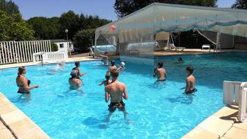 Indoor pool, outdoor pool, open 10:00 AM to 9:00 PM, sun loungers