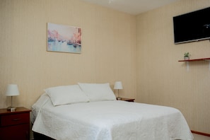 1 bedroom, blackout curtains, iron/ironing board, free WiFi