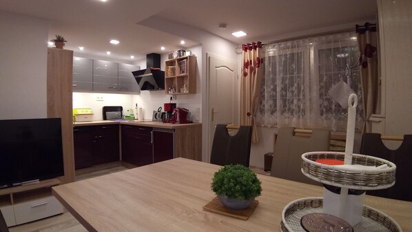 Apartment (not wheelchair accessible, incl. 160 Euro Cleaning Fee | Private kitchen | Fridge, microwave, stovetop, dishwasher