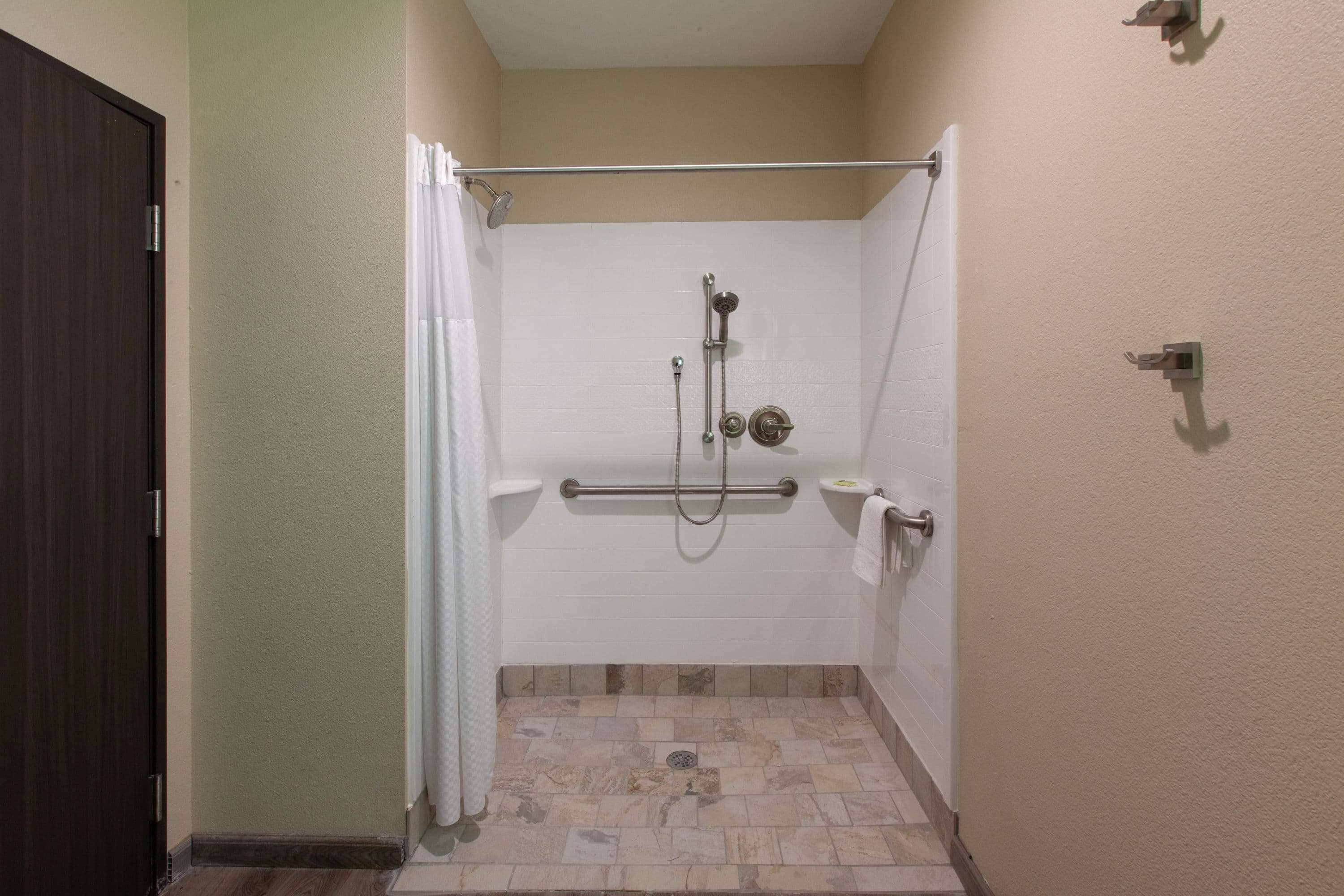 studio suite, 1 king bed, accessible, non smoking (mobility,hearing,roll-in shower) | bathroom shower