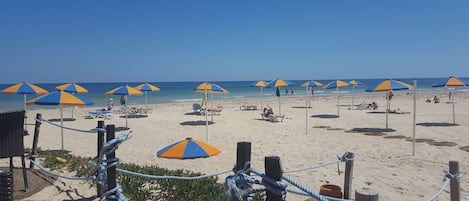 On the beach, white sand, beach bar