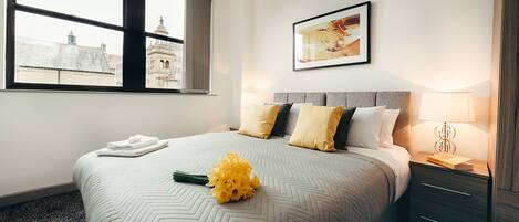 Luxe appartement | 1 slaapkamer, luxe beddengoed, individueel gemeubileerd