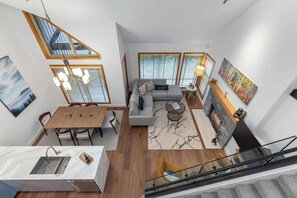 TV, fireplace, offices