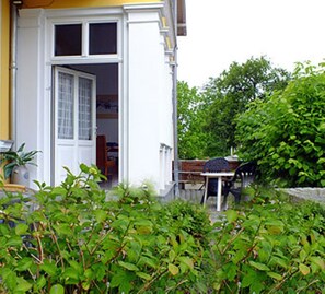Terrace/patio - Holiday and conference house Mutabor, in the resort, quiet, close to the beach, shops, pub (Seebad Ahlbeck)