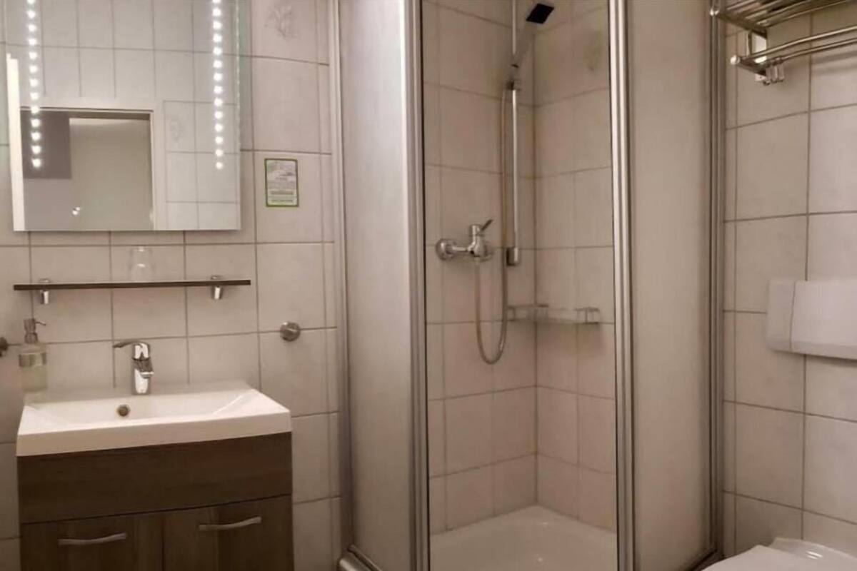 Single Room | Bathroom | Shower, hair dryer, towels