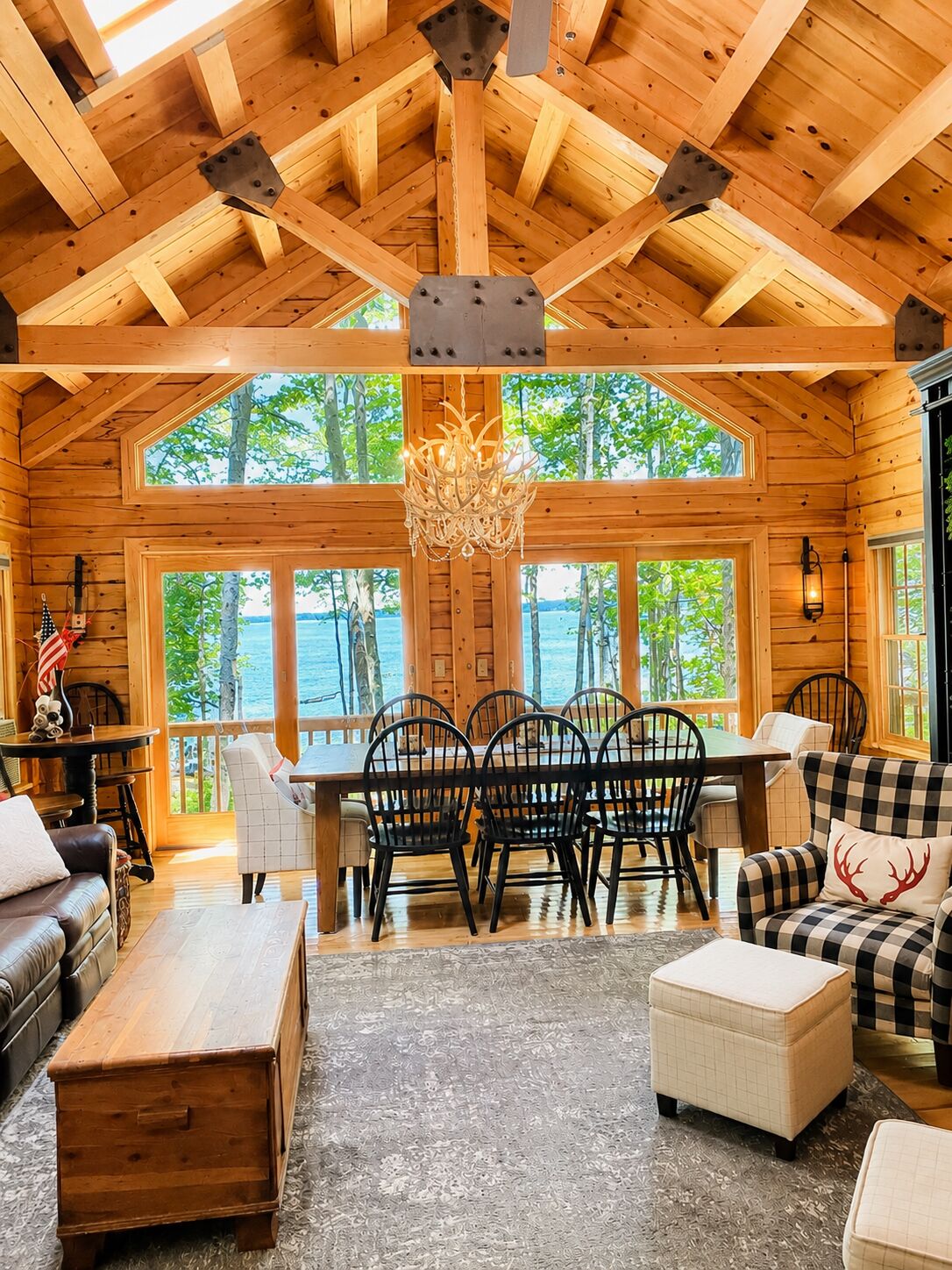 Smart TV, fireplace, video games, DVD player