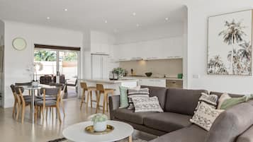 Family House, 3 Bedrooms | Living area | Flat-screen TV