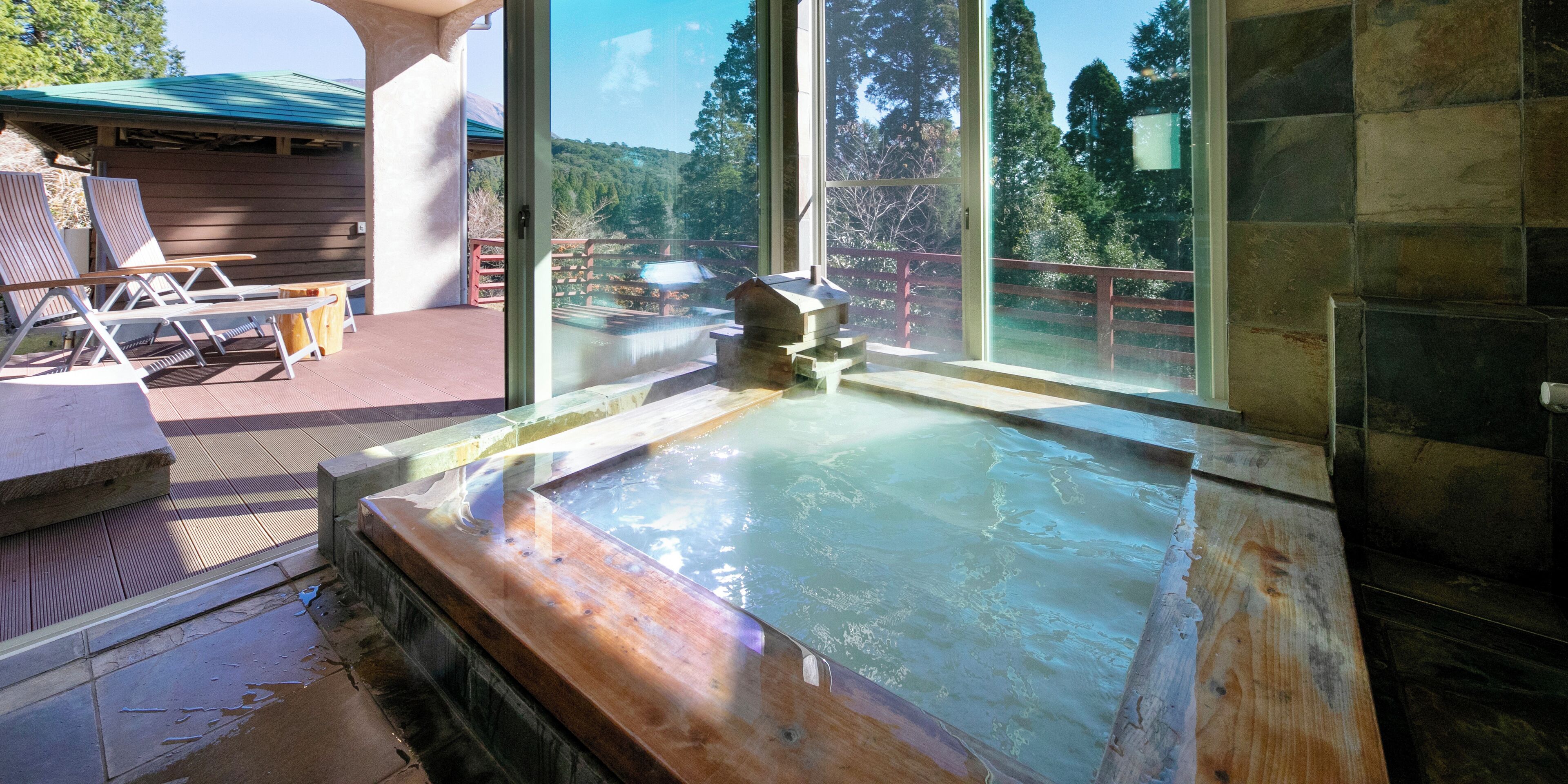 Deluxe Villa (with Private Open-air Bath, Tierra) | Bathroom | Separate tub and shower, free toiletries, hair dryer, bathrobes