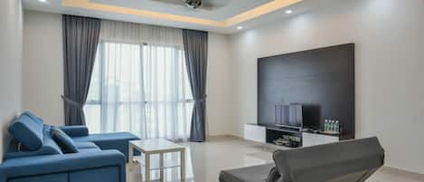 Superior Apartment, 2 Bedrooms | Living room | LED TV