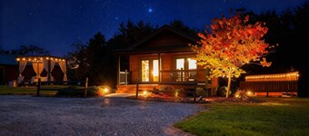 Cozy Couples Mountain Log Cabin #5 Hot Tub Stone Fireplace LURAY Deluxe Firepit