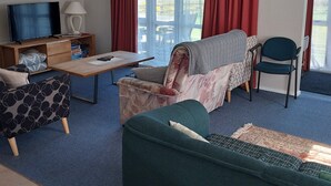Smart-TV, DVD-spiller, bøker og filmbibliotek