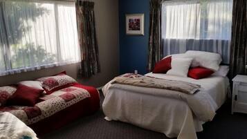 Desk, free WiFi, bed sheets