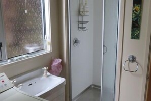 Shower, soap, toilet paper - Private location, Excellent sea view. (Okiwi Bay)