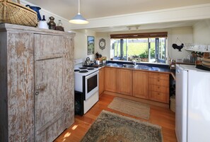 Fridge, oven, stovetop, coffee/tea maker