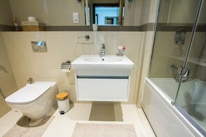 Bathroom - Modern, Bright Apartment @ Al Mouj with Gym & Pool (Seeb)
