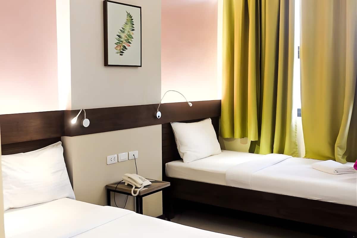 Desk, laptop workspace, iron/ironing board, WiFi