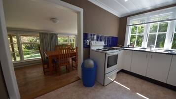 Fridge, microwave, oven, electric kettle