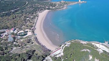 Private beach, sun-loungers, beach umbrellas