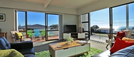 Télévision, lecteur de DVD, baby-foot, jouets