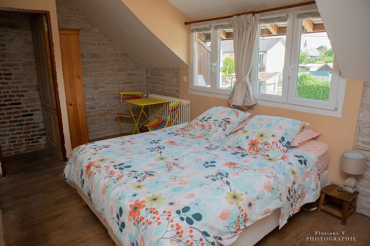 Comfort Double Room (L'Ouche) | Select Comfort beds, blackout drapes, soundproofing, free WiFi