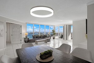 Deluxe Apartment, 2 Bedrooms | Living area | 55-inch TV with digital channels, Netflix, streaming services