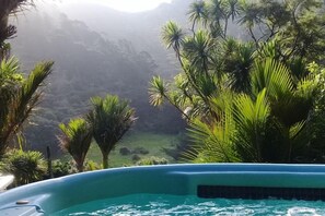 Outdoor spa tub