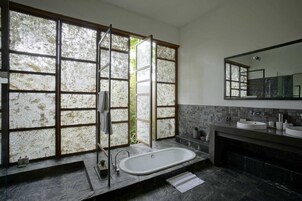 Villa Sesapi Downstairs with private pool | Bathroom | Hair dryer, slippers, towels, soap