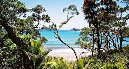 Comfortable bach with stunning views over a beautiful beach