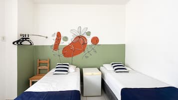Laptop workspace, free WiFi, bed sheets