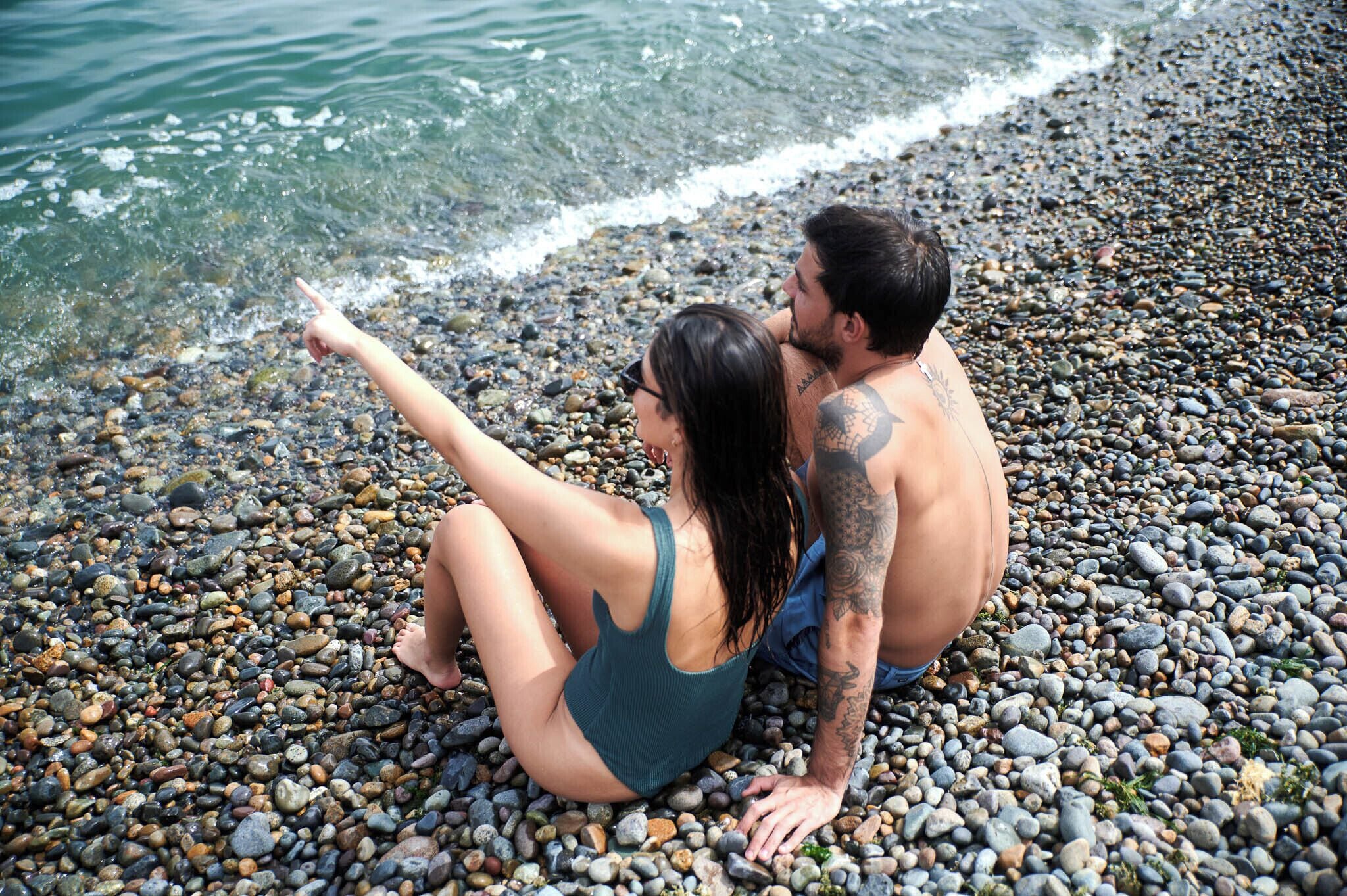 Private beach, white sand, sun loungers, beach umbrellas