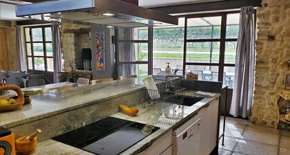 Mas piscine privée clÎturée, 5 min Gorges ArdÚche, CLIM, WIFI, au calme.