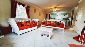 TV, DVD player, stereo