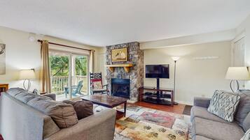 TV, fireplace, DVD player