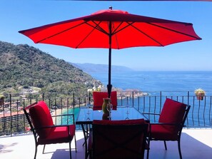 Panoramic Condo, 2 Bedrooms, Ocean View (A4) | Terrace/patio - Villas Altas Mismaloya (Puerto Vallarta)