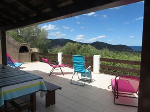 Outdoor dining - Villa with panoramic views for 6 to 8 people (Zonza)