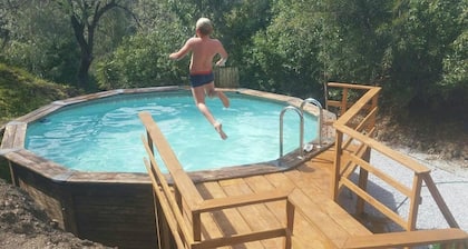 Unique Mongolian Yurt , romantic, secluded with private pool, sleeps 5 , wifi,