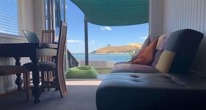 Stunning views with beach access across the road.