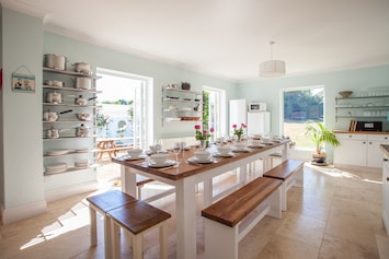 South facing kitchen with doors to garden