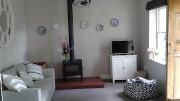 Televisie en een open haard