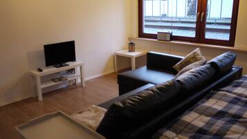 TV, books, music library, stereo