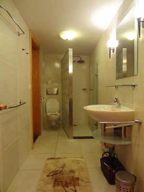 Badewanne, Haartrockner, Handtücher